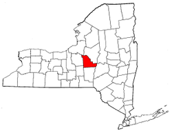 New York Map showing Madison County
