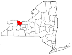 New York Map showing Monroe County