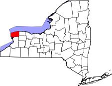 New York Map showing Niagara County