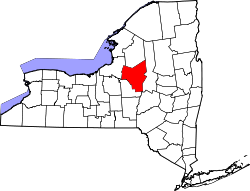 New York Map showing Oneida County