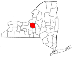 New York Map showing Onondaga County