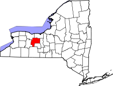 New York Map showing Ontario County