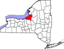 New York Map showing Oswego County