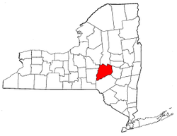 New York Map showing Otsego County
