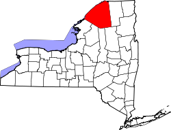 New York Map showing Saint Lawrence County