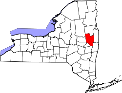 New York Map showing Saratoga County
