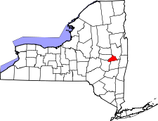 New York Map showing Schenectady County