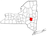 New York Map showing Schoharie County