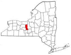 New York Map showing Seneca County
