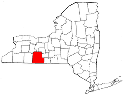 New York Map showing Steuben County