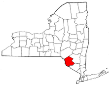 New York Map showing Sullivan County