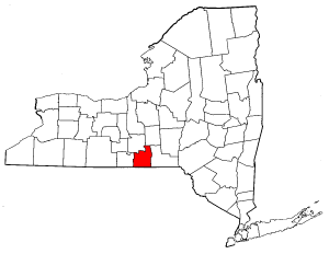 New York Map showing Tioga County