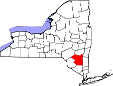 New York Map showing Ulster County