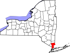 New York Map showing Westchester County