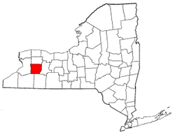 New York Map showing Wyoming County