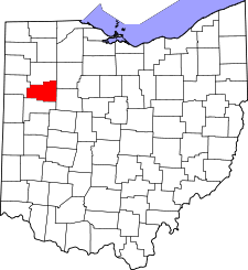 Ohio Map showing Allen County