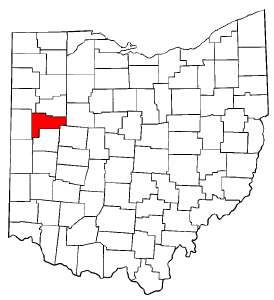 Ohio Map showing Auglaize County