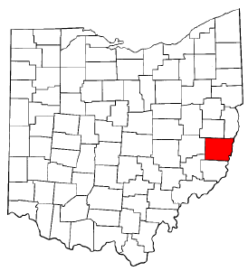 Ohio Map showing Belmont County