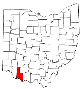 Ohio Map showing Brown County