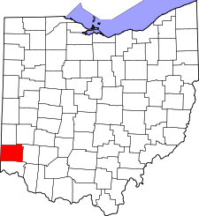 Ohio Map showing Butler County