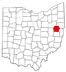Ohio Map showing Carroll County