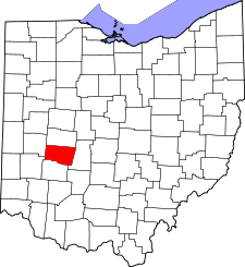 Ohio Map showing Clark County
