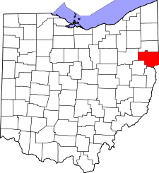 Ohio Map showing Columbiana County