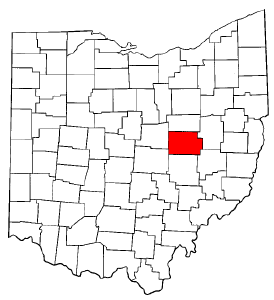 Ohio Map showing Coshocton County