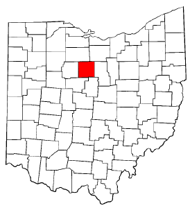 Ohio Map showing Crawford County
