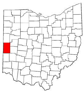 Ohio Map showing Darke County