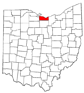 Ohio Map showing Erie County