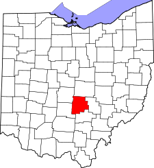 Ohio Map showing Fairfield County