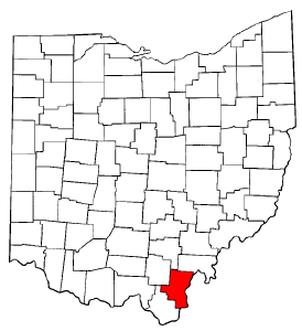Ohio Map showing Gallia County