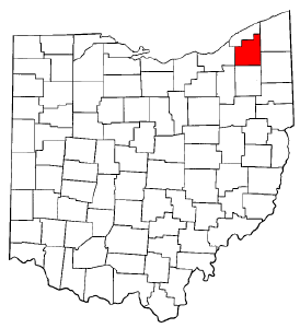 Ohio Map showing Geauga County