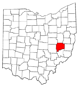 Ohio Map showing Guernsey County