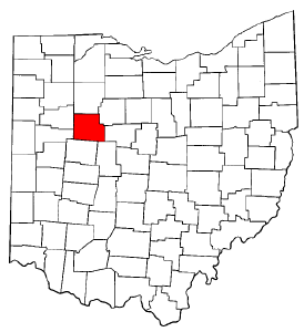 Ohio Map showing Hardin County