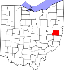 Ohio Map showing Harrison County