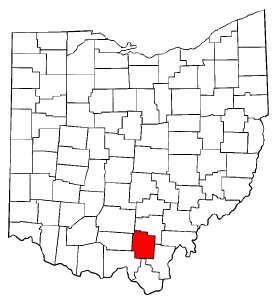 Ohio Map showing Jackson County
