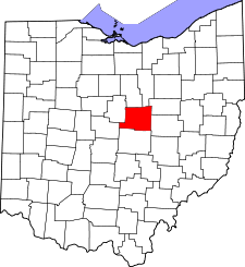 Ohio Map showing Knox County