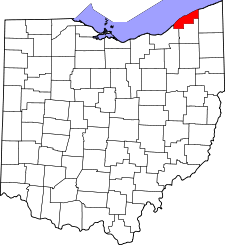 Ohio Map showing Lake County