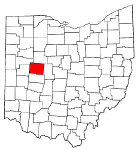 Ohio Map showing Logan County