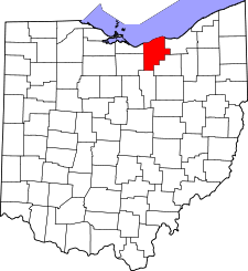 Ohio Map showing Lorain County