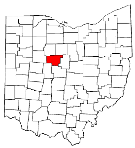Ohio Map showing Marion County