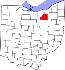 Ohio Map showing Medina County