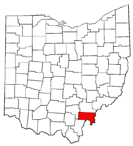 Ohio Map showing Meigs County