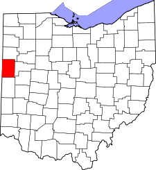 Ohio Map showing Mercer County