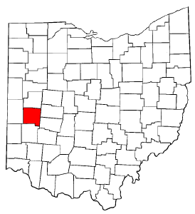 Ohio Map showing Miami County
