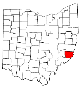 Ohio Map showing Monroe County