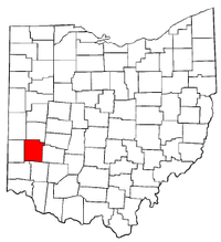 Ohio Map showing Montgomery County