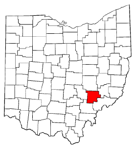 Ohio Map showing Morgan County